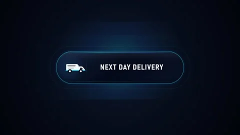 Next day delivery shipping button animation Stock-Footage 347430888