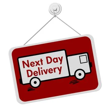 Next day delivery sign Stock Illustration