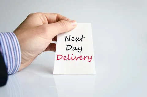 Next day delivery text concept Stock Photos