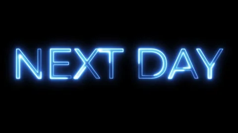 Next Day Neon Text Animation | Countdown Motion Graphic Stock Footage 320823928