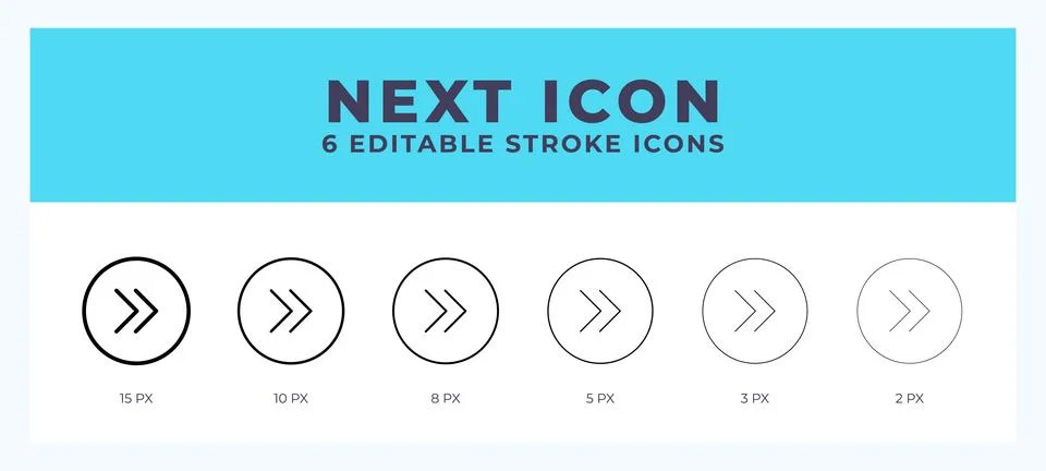 Next editable line icon. Vector illustration with different stroke. Stock Illustration