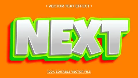 Next editable text effect design vectors Modern editable text effect vector.. Stock Illustration