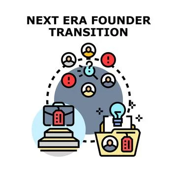 Next era founder transition planning process icon Stock Illustration