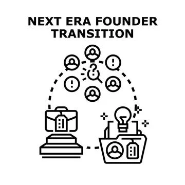 Next era founder transition planning process icon Stock Illustration