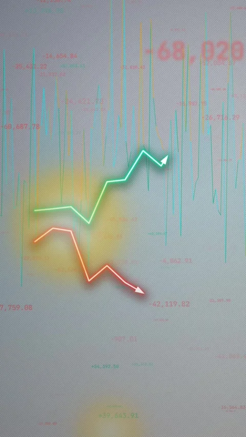 Next-Gen Institutional Market Split: Financial Data Visualization 4K Alpha Stock Footage 333659445