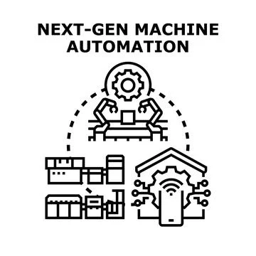 Next gen machine automation concept illustrating industry 4.0 Stock Illustration