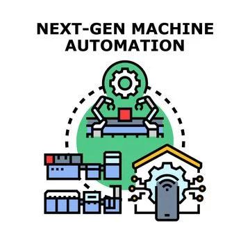 Next gen machine automation concept illustrating industry 4.0 Stock Illustration