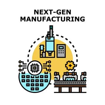 Next gen manufacturing advanced production technology vector イラスト素材