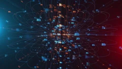 Next-Gen Network Infrastructure Cloud Computing Future Digital Processing Stock Footage 303463056