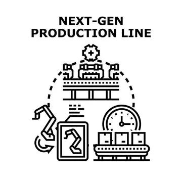 Next gen production line technology modern automation concept イラスト素材