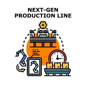 Next gen production line technology modern automation concept Stock Illustration
