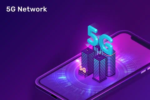 Next generation 5G highspeed internet connection Stock Illustration