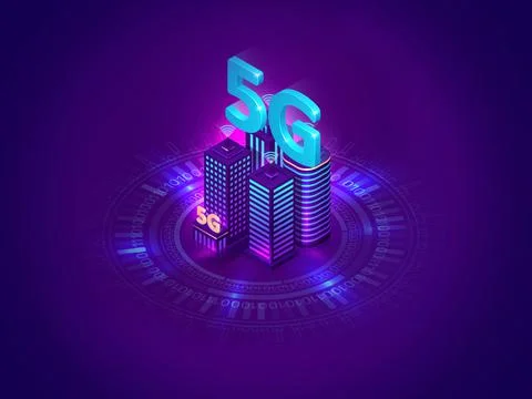 Next generation 5G highspeed internet connection Stock Illustration
