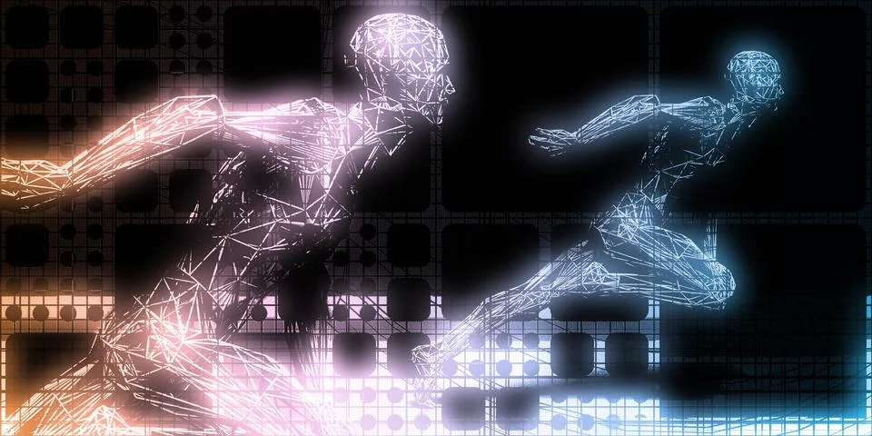 Next Generation AI Systems Competing For Dominance Stock Illustration