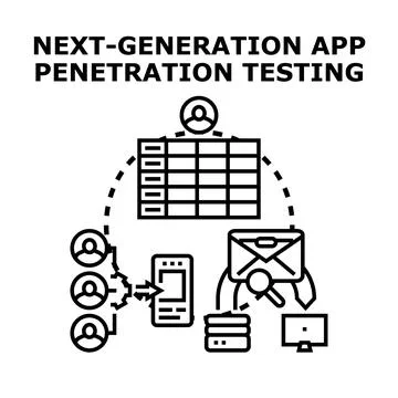 Next generation application penetration testing evaluating cybersecurity risk Stock Illustration
