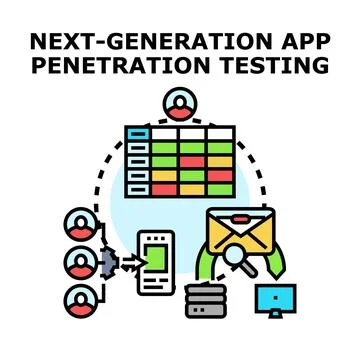 Next generation application penetration testing evaluating cybersecurity risk Stock Illustration