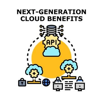 Next generation cloud computing benefits development 스톡 일러스트