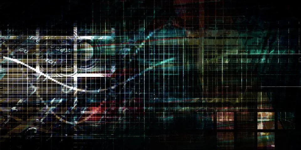 Next Generation Computing With Futuristic Interface Grid Stockillustratie