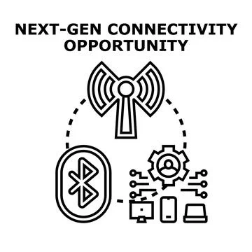 Next generation connectivity creating global opportunity and communication Stock Illustration