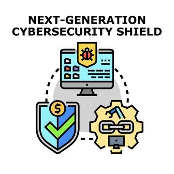 Next generation cybersecurity shield protecting data and online privacy Stock Illustration