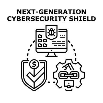 Next generation cybersecurity shield protecting data and online privacy Stock Illustration