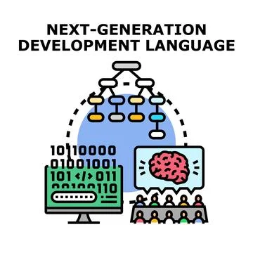 Next generation development language concept for artificial intelligence Stock Illustration