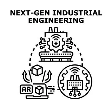 Next generation industrial engineering technology concept innovation Stock Illustration