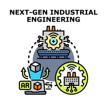 Next generation industrial engineering technology concept innovation Stock Illustration