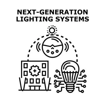 Next generation lighting systems developing innovative technology solutions Stock Illustration