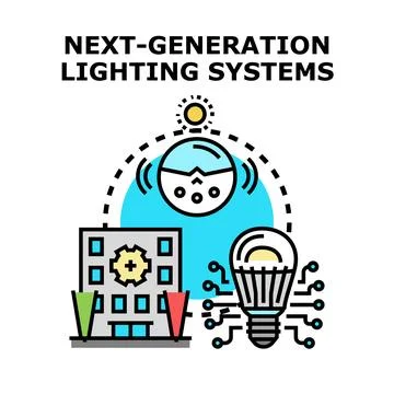 Next generation lighting systems developing innovative technology solutions Stock Illustration