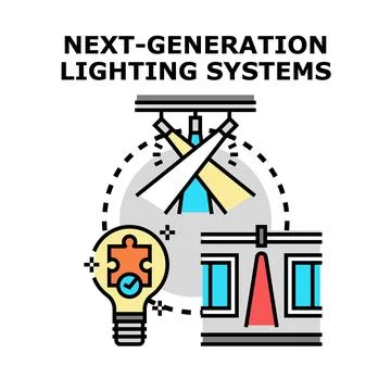 Next generation lighting systems development concept Stock Illustration