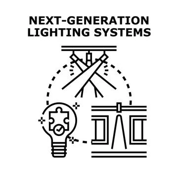 Next generation lighting systems development concept Stock Illustration