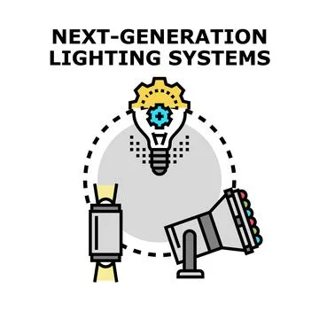 Next generation lighting systems innovation and technology concept Stock Illustration