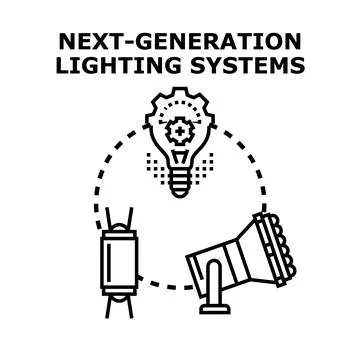 Next generation lighting systems innovation and technology concept Stock Illustration