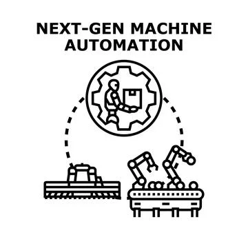 Next generation machine automation smart factory concept Stock Illustration