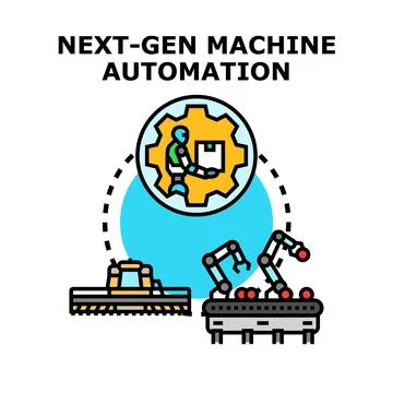 Next generation machine automation smart factory concept Stock Illustration