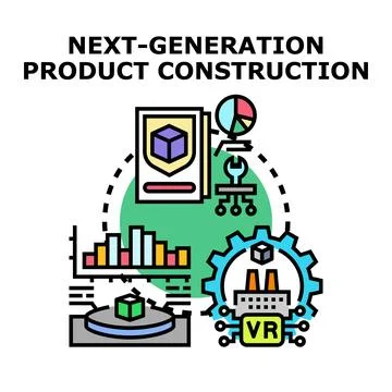 Next generation product construction creating innovative development process Stock Illustration