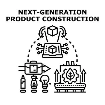 Next generation product construction creating innovative sustainable solution 스톡 일러스트