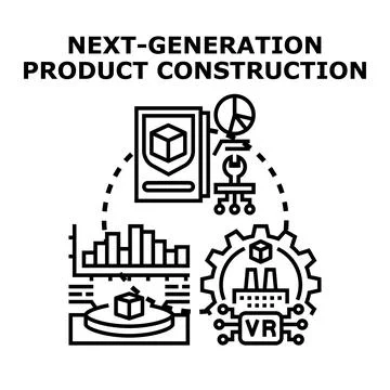 Next generation product construction creating innovative development process Stock Illustration