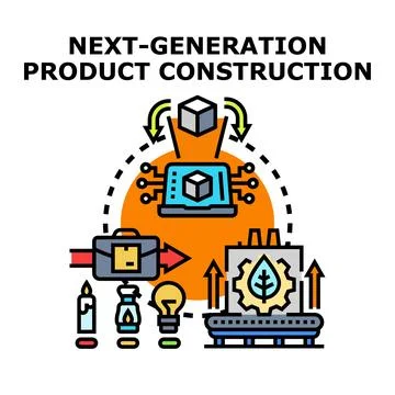 Next generation product construction creating innovative sustainable solution Stock Illustration