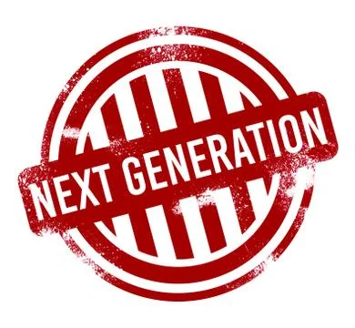 Next generation - red grunge button, stamp Stock Illustration
