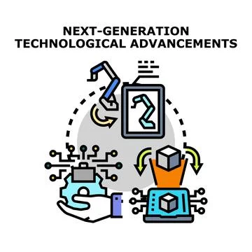 Next generation technological advancements innovating future solutions Stock Illustration