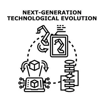 Next generation technological evolution of automated processes Stock Illustration