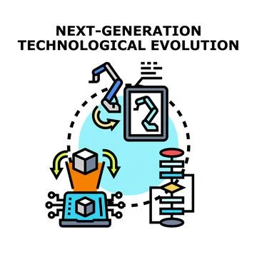Next generation technological evolution of automated processes Stock Illustration
