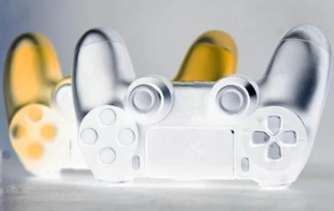 Next generation video game controls stylized on light background. Stock Photos