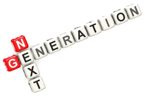 Next generation word concept on cube block isolated Stock Illustration