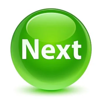 Next glassy green round button Illustrazione stock