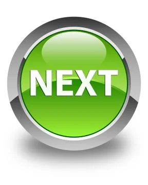 Next glossy green round button Illustrazione stock
