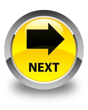 Next glossy yellow round button Illustrazione stock