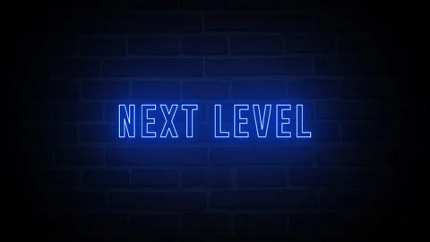 Next lavel neon glow text typography animation 4k video Stock Footage 283861049